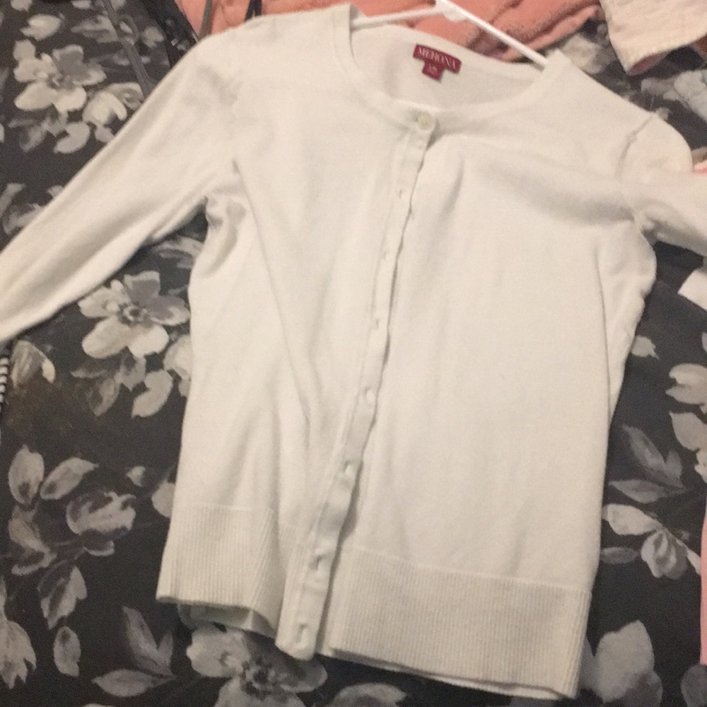 White cardigan